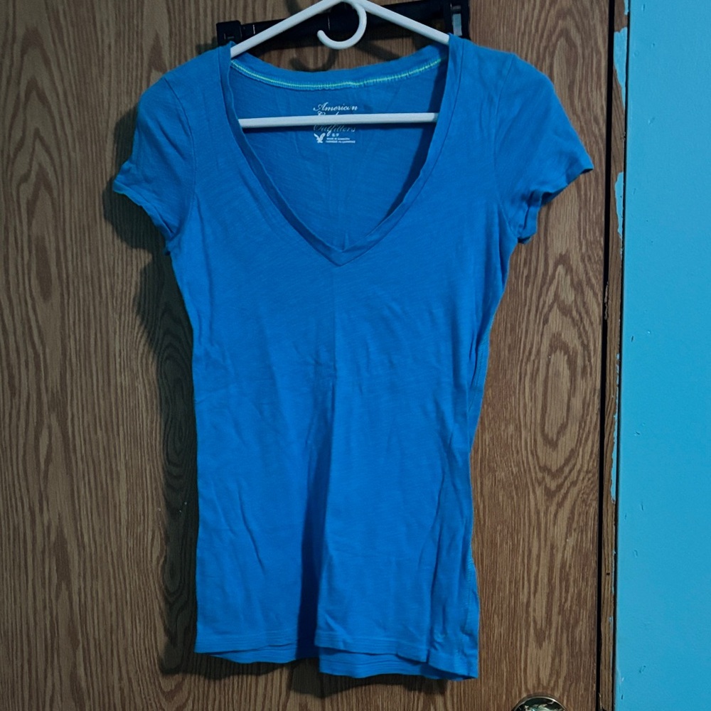 American Eagle outfitters Vibrant Blue V-Neck Tee